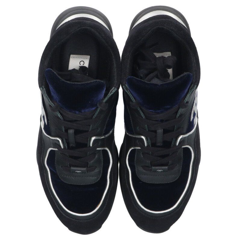 CHANEL ネイビー ベルベット スニーカー f w CHANEL ネイビー ベルベット スニーカー f w CHANEL ネイビー