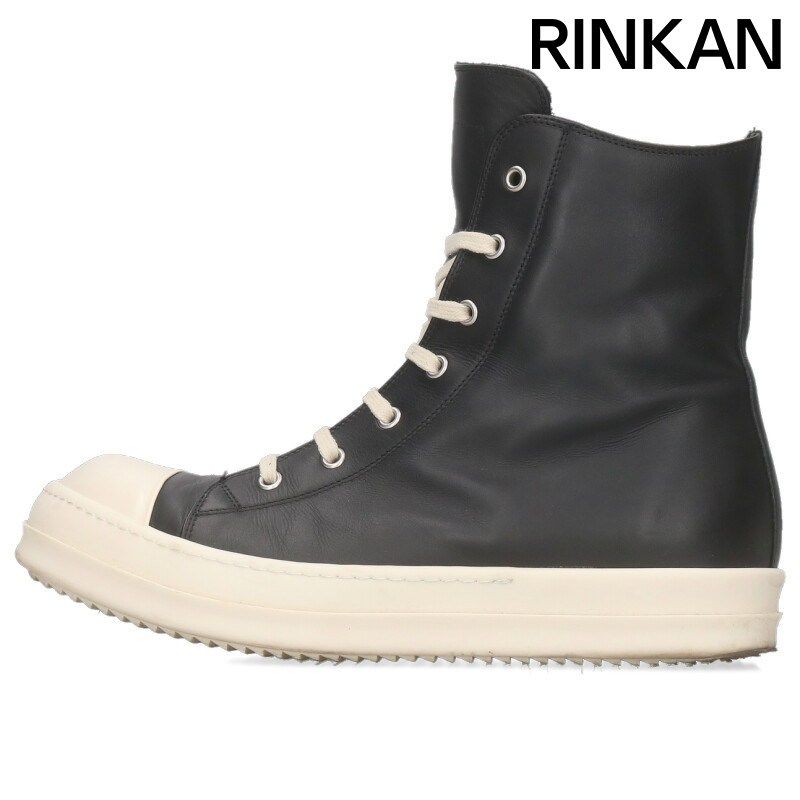 リックオウエンス　ラモーンズ　43 リックオウエンス RAMONES ラモーンズレザーハイカットスニーカー