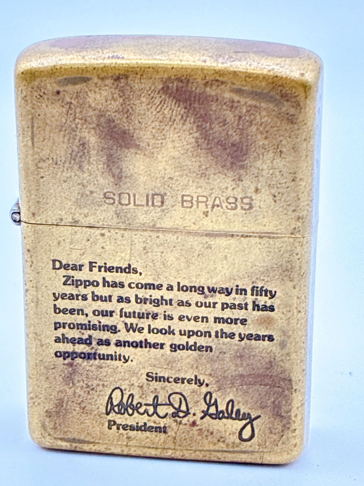 ZIPPO/ジッポー オイルライター ゴールド SOLID BRASS/ソリッドブラス
