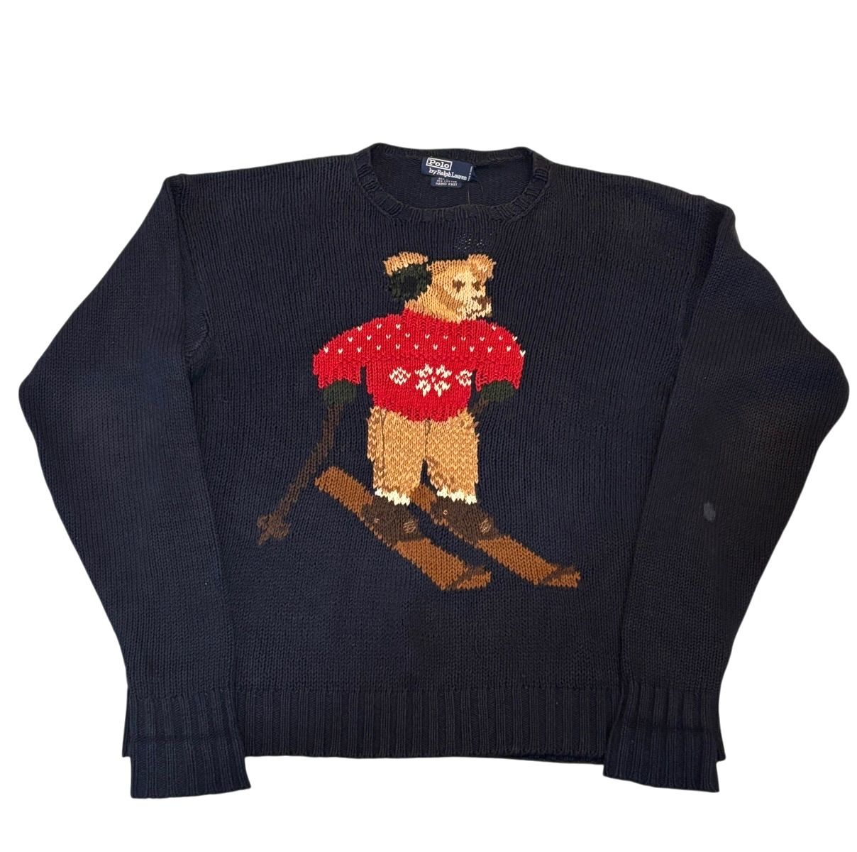90s Polo Ralph Lauren Polo Bear Hand Knit ポロラルフローレン