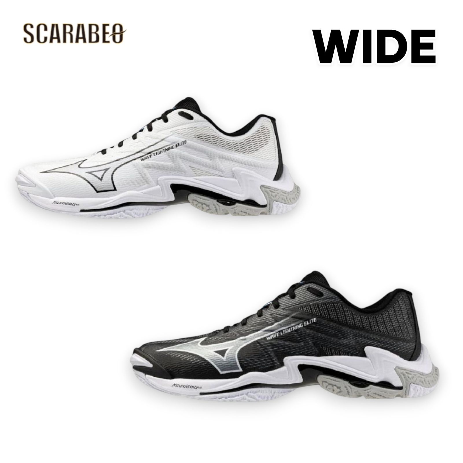 ミズノ ウエーブライトニング エリート WIDE バレーボールシューズ ユニセックス 3E 幅広 軽量 クッション性 V1GA2601 v1ga2601 51：ホワイト×ブラック 24.5