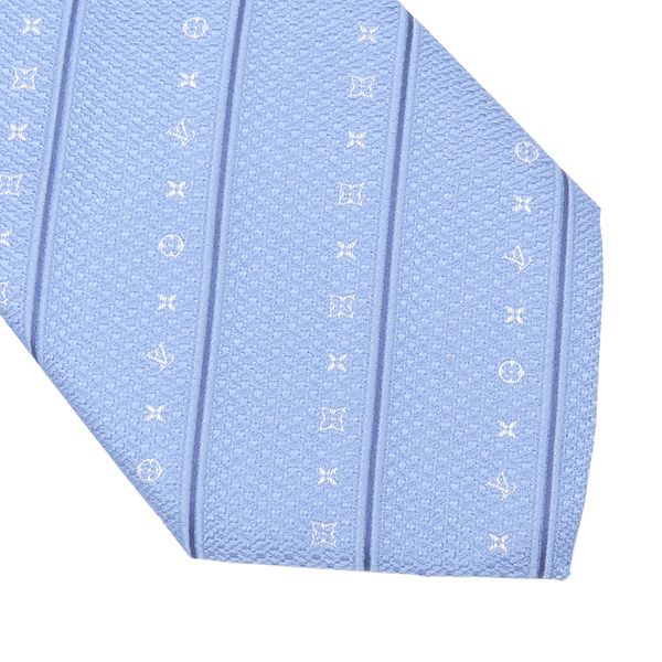 ルイヴィトン LOUIS VUITTON ネクタイ ストライプス 8CM シルク ブルー