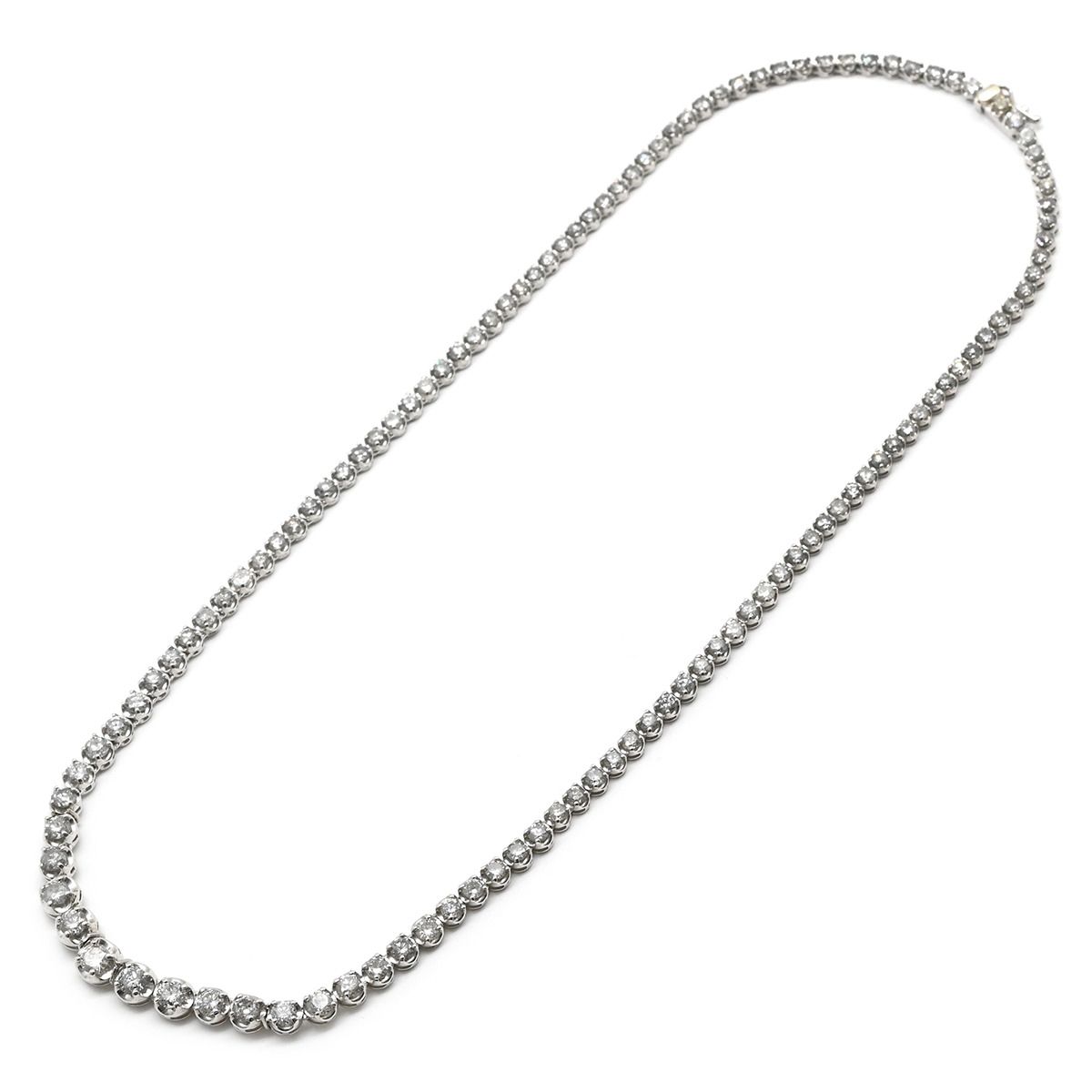 ネックレス ダイヤモンドテニスネックレス ホワイトゴールド Au750 K18