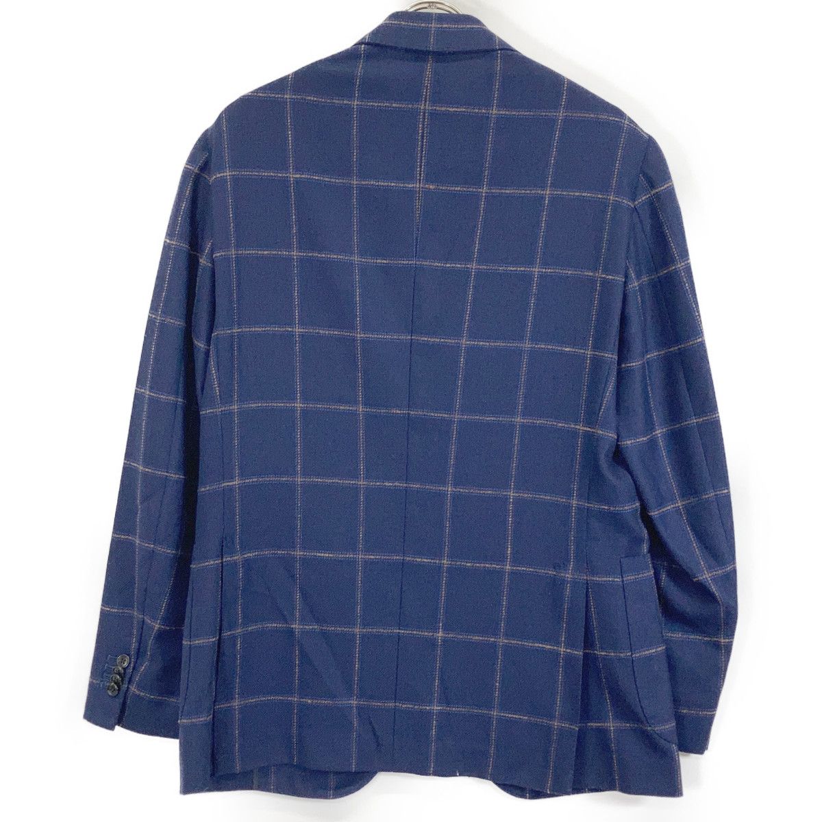 Belvest ベルベスト ﾈｲﾋﾞｰ ｳｰﾙ100 ﾁｪｯｸ柄 ﾃｰﾗｰﾄﾞｼﾞｬｹｯﾄ 46 - メルカリ