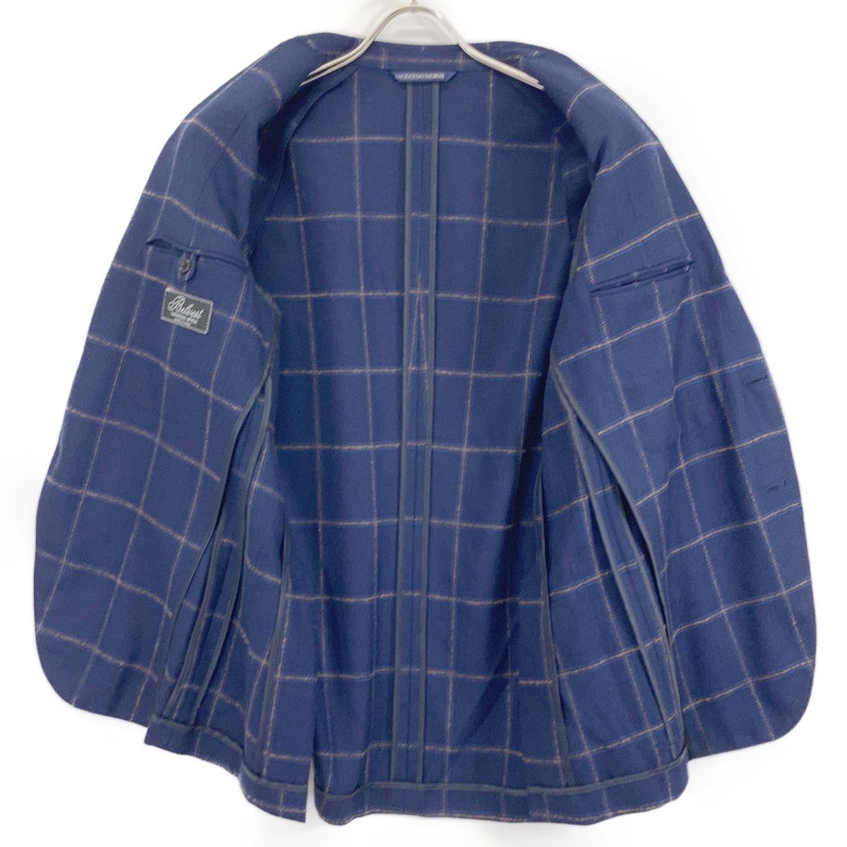 Belvest ベルベスト ﾈｲﾋﾞｰ ｳｰﾙ100 ﾁｪｯｸ柄 ﾃｰﾗｰﾄﾞｼﾞｬｹｯﾄ 46 - メルカリ