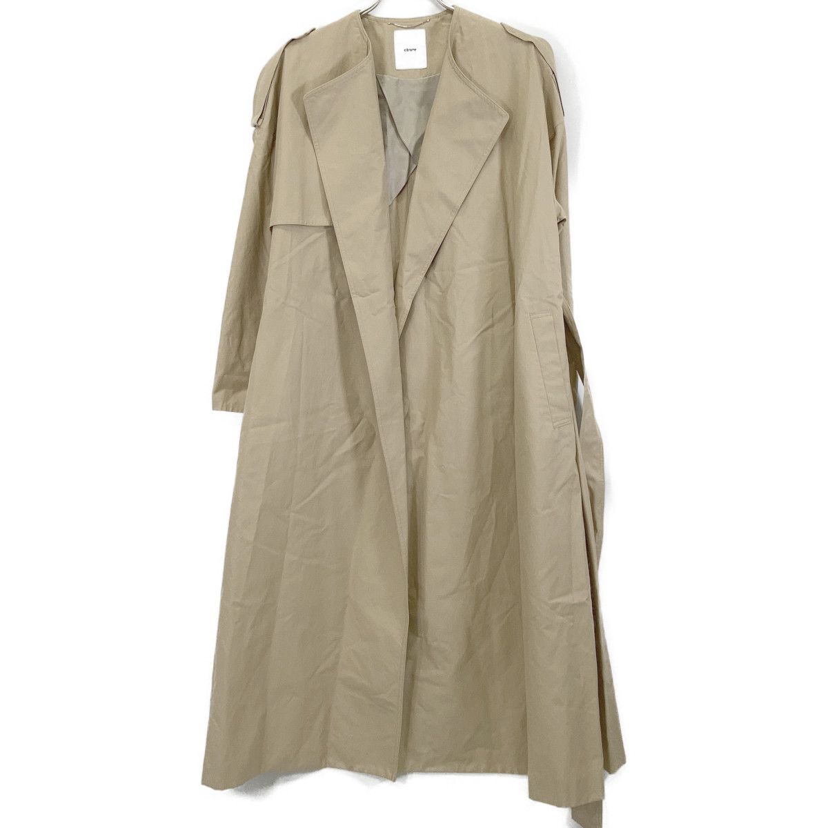 ebure ベージュ ウールコート ebure エブール ﾍﾞｰｼﾞｭ 2910200016 ﾉｰｶﾗｰｰﾄﾚﾝﾁｺｰﾄ 36 - メルカリ