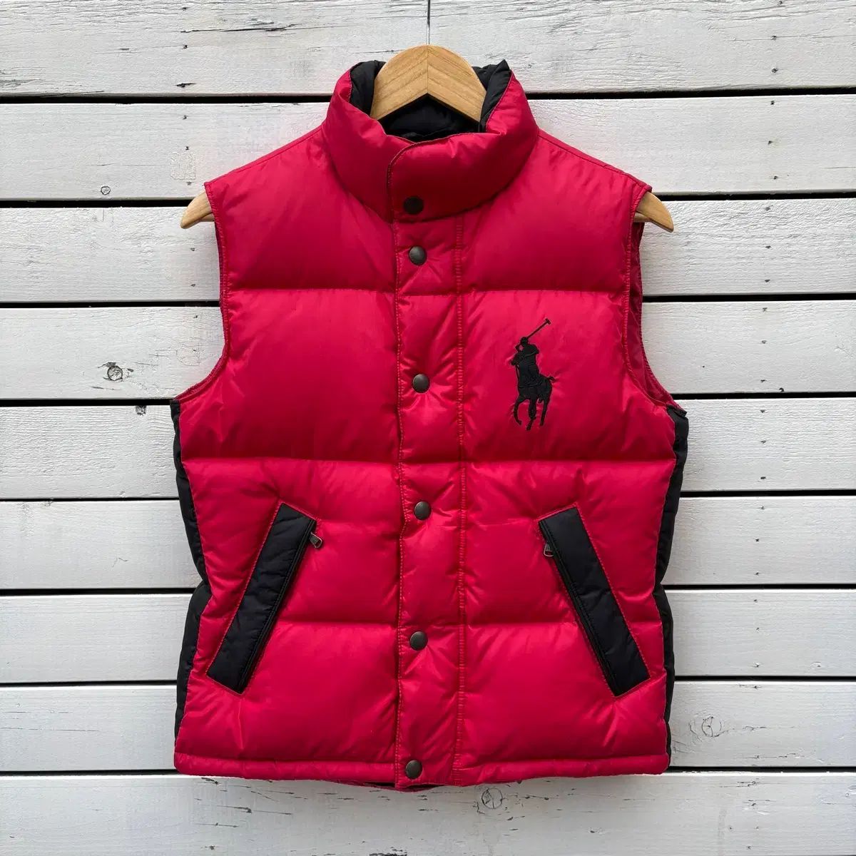 polo ダウンベスト 赤　ビックポロ Polo ポロ ビックポニー ダウン ベスト - メルカリ