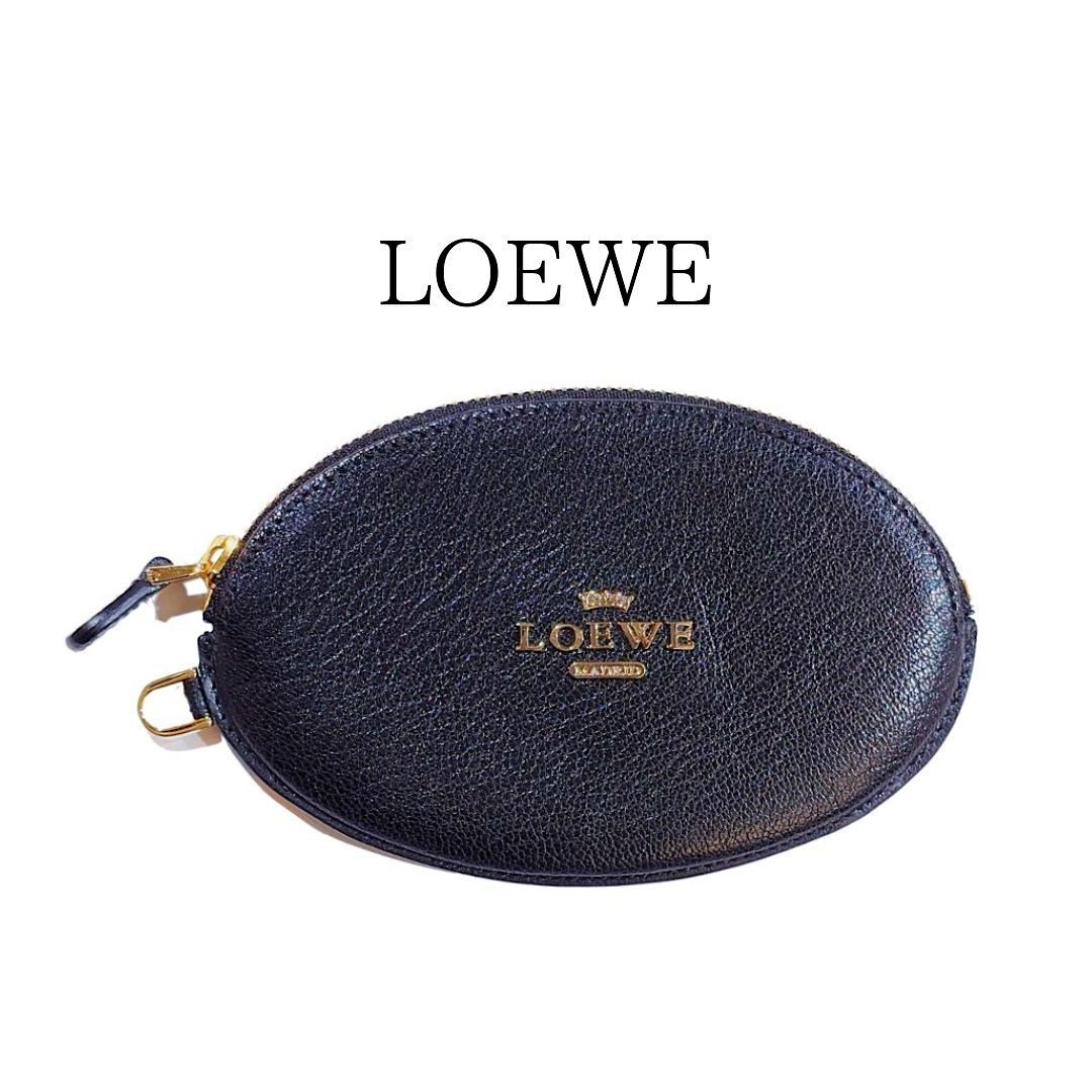 LOEWE ロエベ ゴールドロゴ オーバル ジップ コインケース 小銭入れ