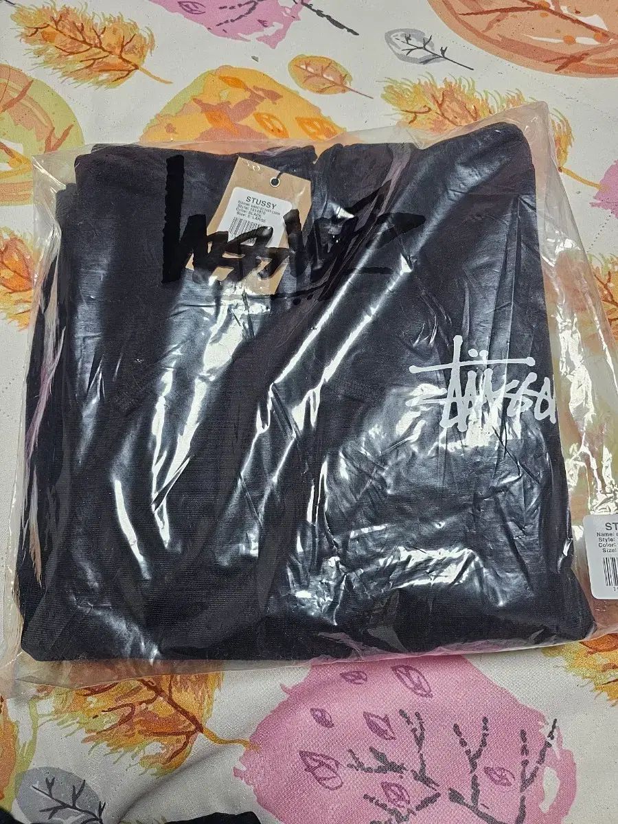 STUSSY フードTシャツ ブラック 新品 Lサイズ