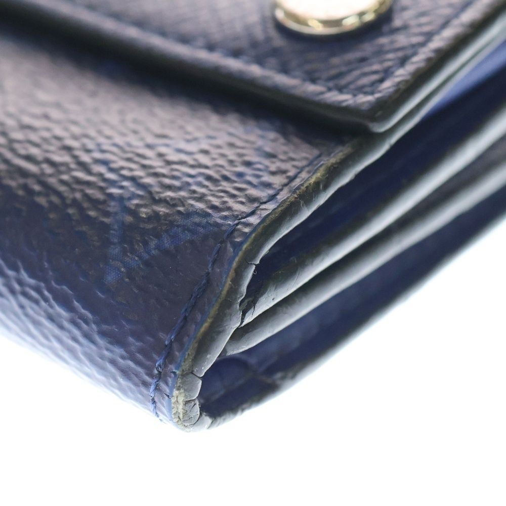 ルイヴィトン　タイガラマ　ディスカバリー　三つ折り財布　モノグラム　ブルー　本革 美品 ヴィトン ディスカバリー タイガラマ ブルー モノグラム