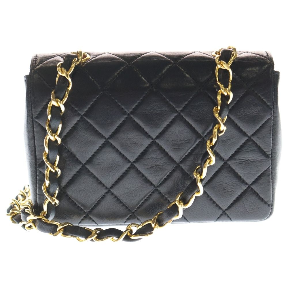 CHANEL ブラックキルティングバッグ❦ミニマトラッセ CHANEL シャネル バッグ ミニマトラッセチェーンショルダー キャビア