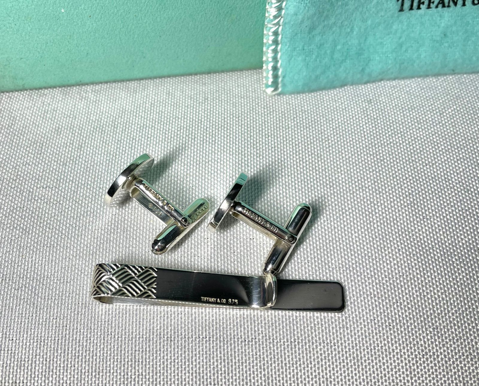 美品 TIFFANY ティファニー チェックライン スターリングシルバー