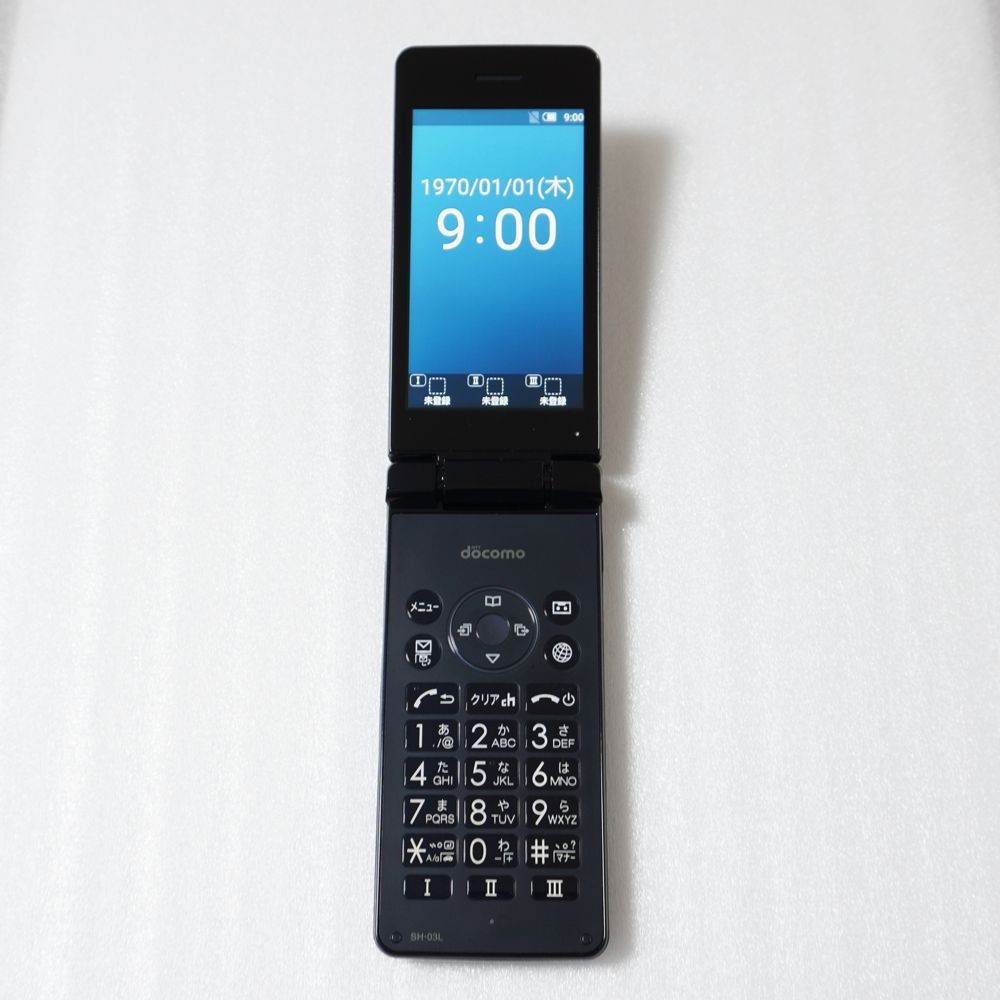 docomo カメラ非搭載 AQUOSケータイ SH-03L ブラック 【SIMロック解除