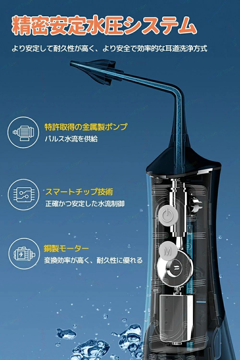 電動 耳洗浄器 イヤークリーナー 耳垢掃除機 耳垢除去 水圧 耳掃除 耳