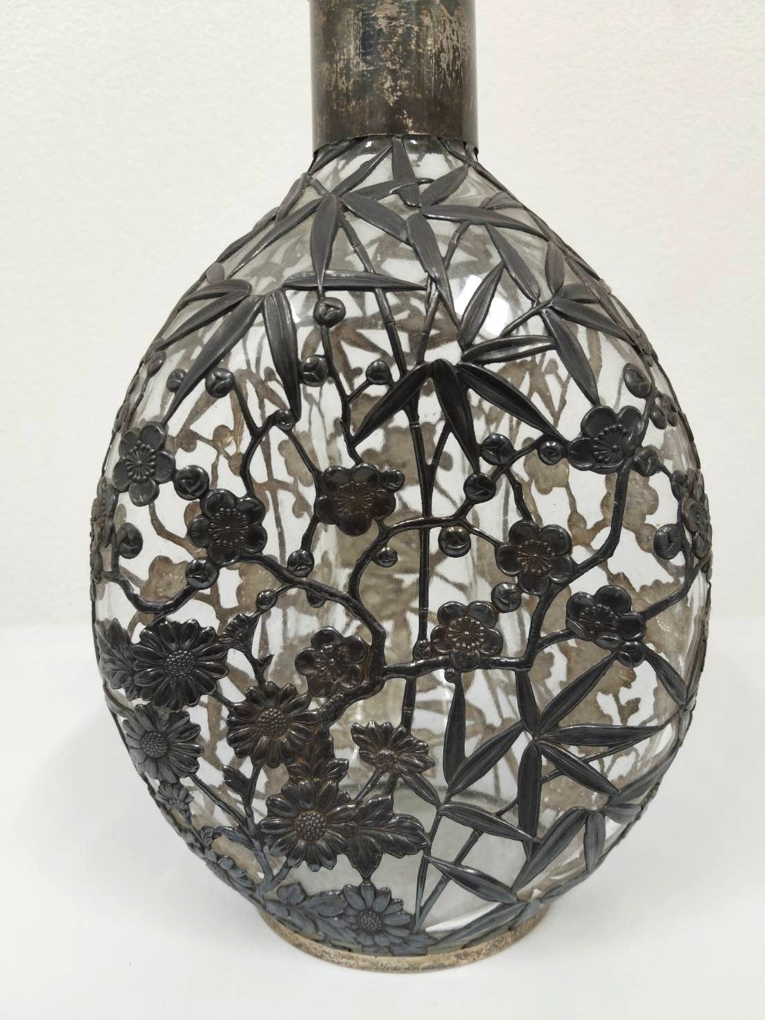 銀950製竹模様アンティークボトル 銀950製竹模様アンティークボトル 銀950製竹模様アンティークボトル