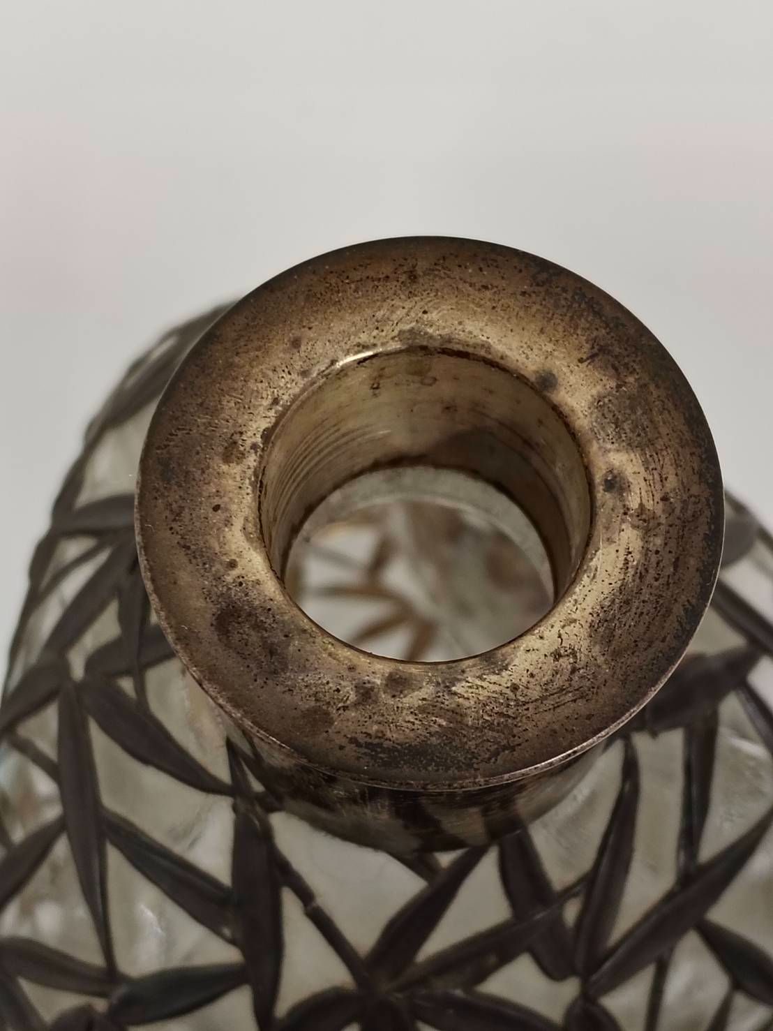 銀950製竹模様アンティークボトル 銀950製竹模様アンティークボトル 銀950製竹模様アンティークボトル