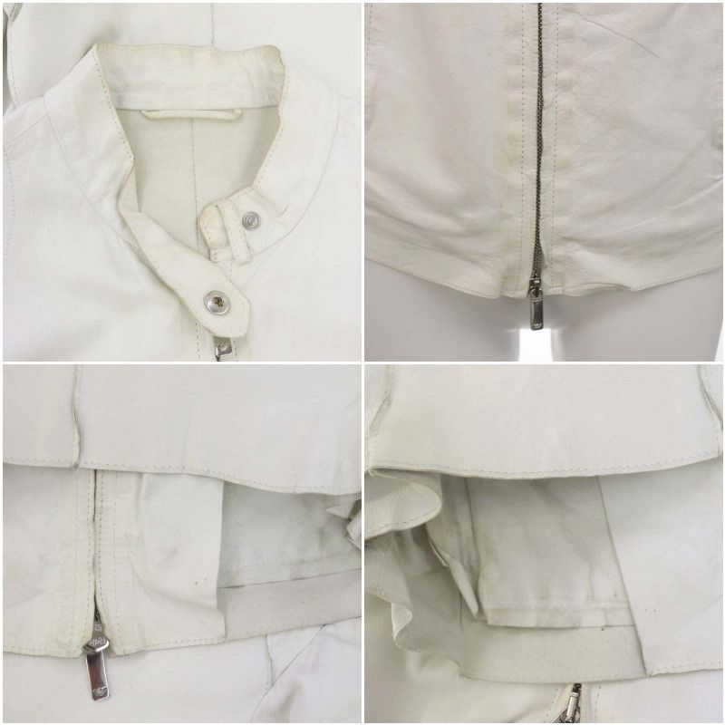 エンポリオアルマーニ EMPORIO ARMANI ラムレザーノーカラージャケット