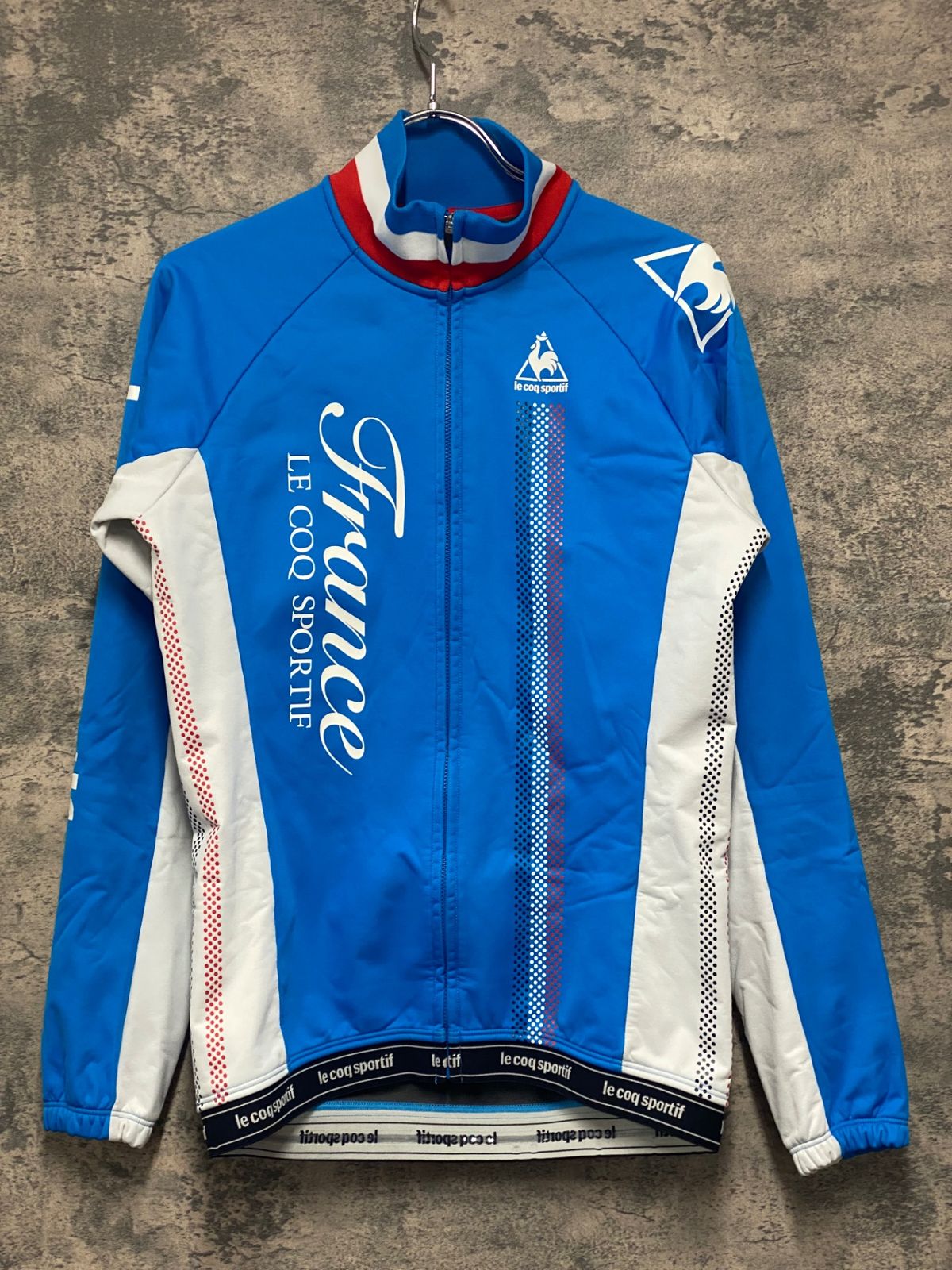 JT880 ルコック le coq sportif 長袖 サイクルジャケット 白 青 L 裏