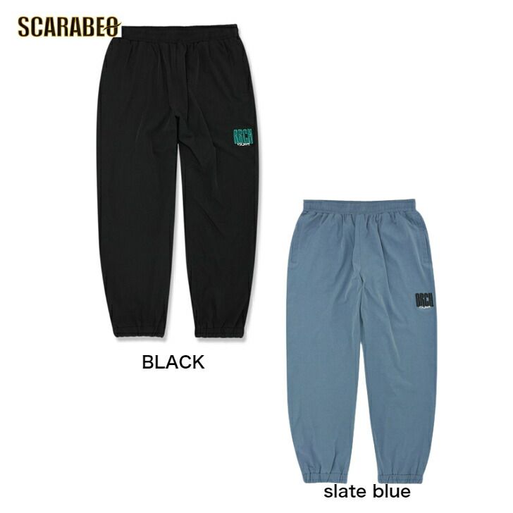 在庫処分セール】Arch dual logo flexible pants【black】【slate blue