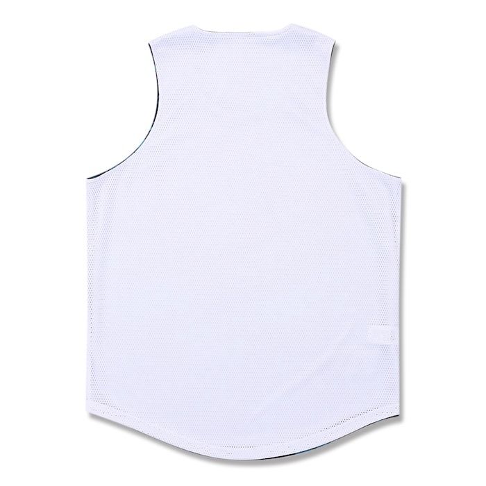 Arch grid faded rev. tank [DRY]【deep ocean/white】 アーチ バスケ
