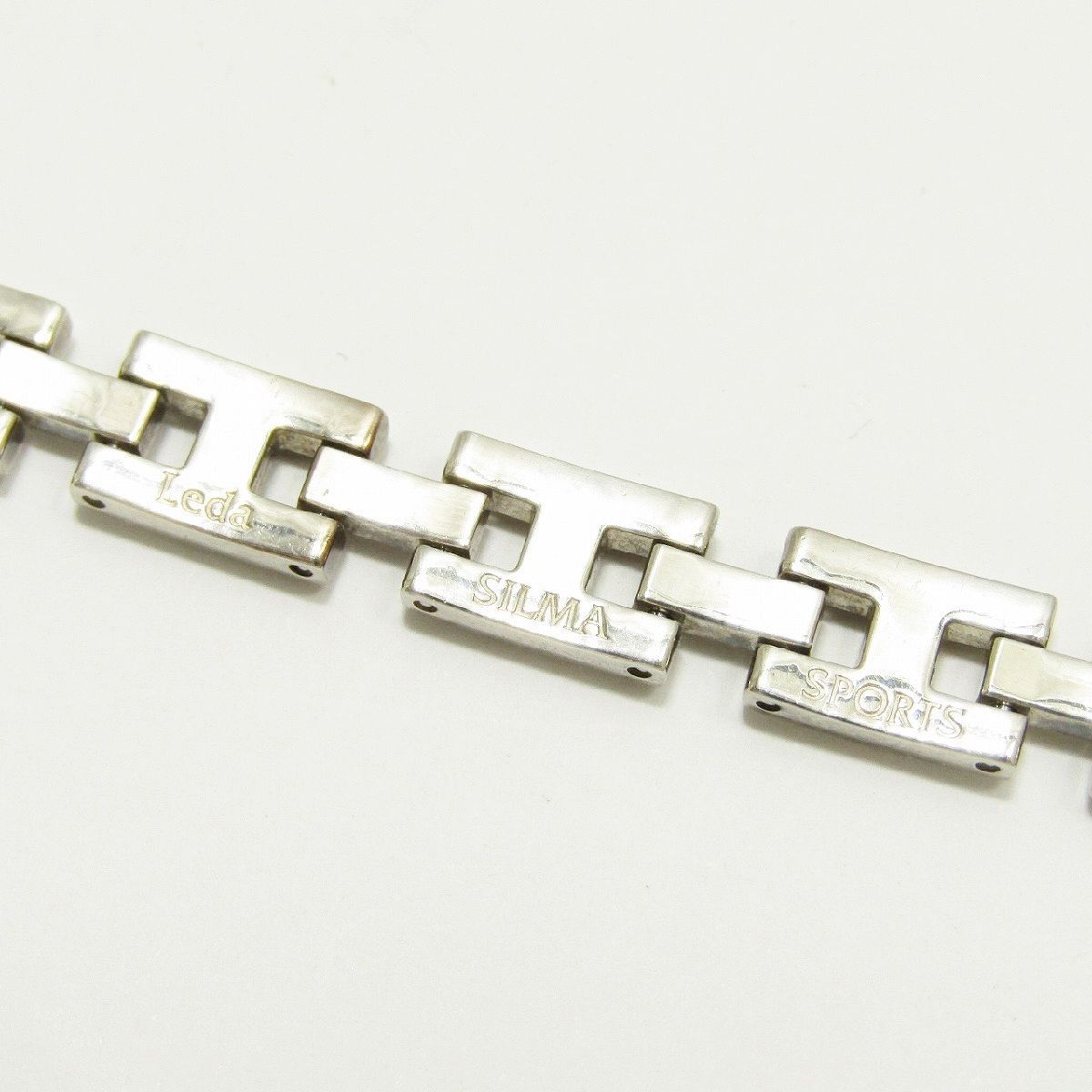 美品！Leda SILMA SPORTS レダジルマ シルバーベルトブレスレット 併売商品※◇中古◇Leda Silma SPORTS【レダシルマスポーツ