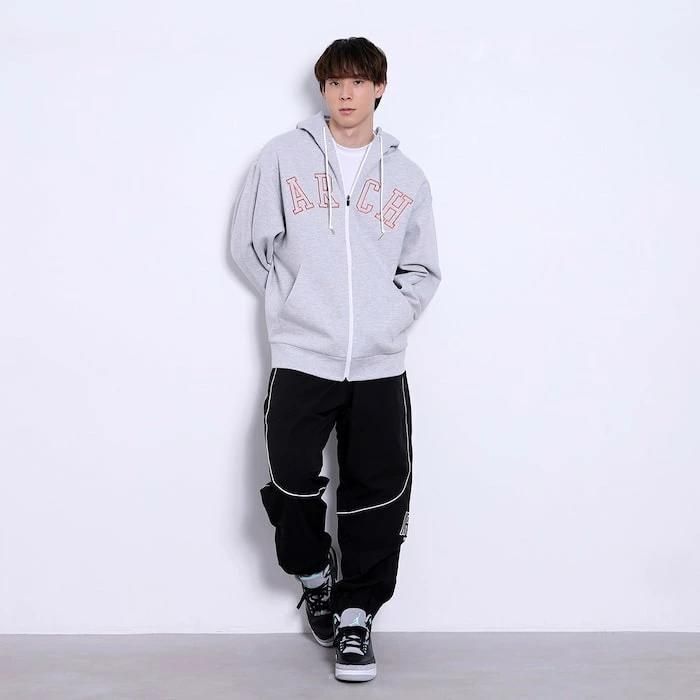バスケットボール　ウェア 在庫処分セール】アーチ college logo sweat zip parka【gray】 t724
