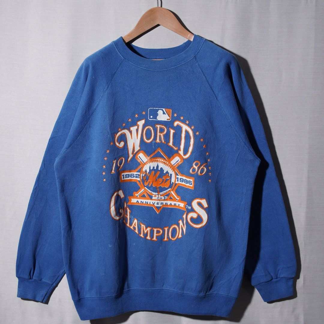 80s USA製 MLB ニューヨークメッツ スウェット L ブルー 1986年製