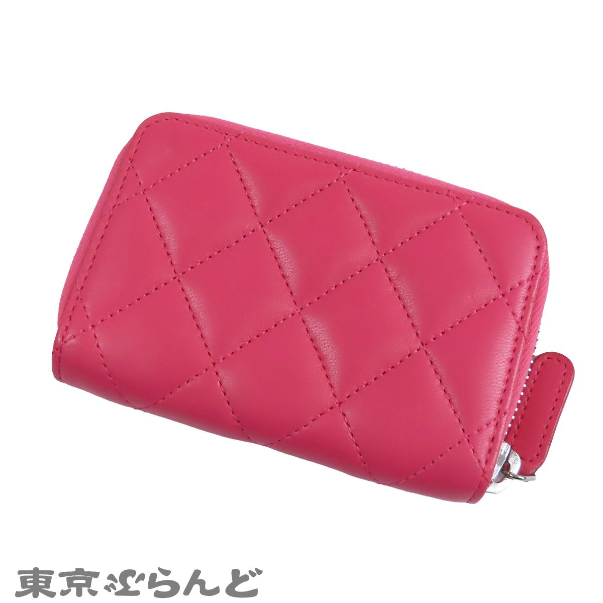 シャネル CHANEL コインケース ピンク シルバー金具 ラムスキン 小銭