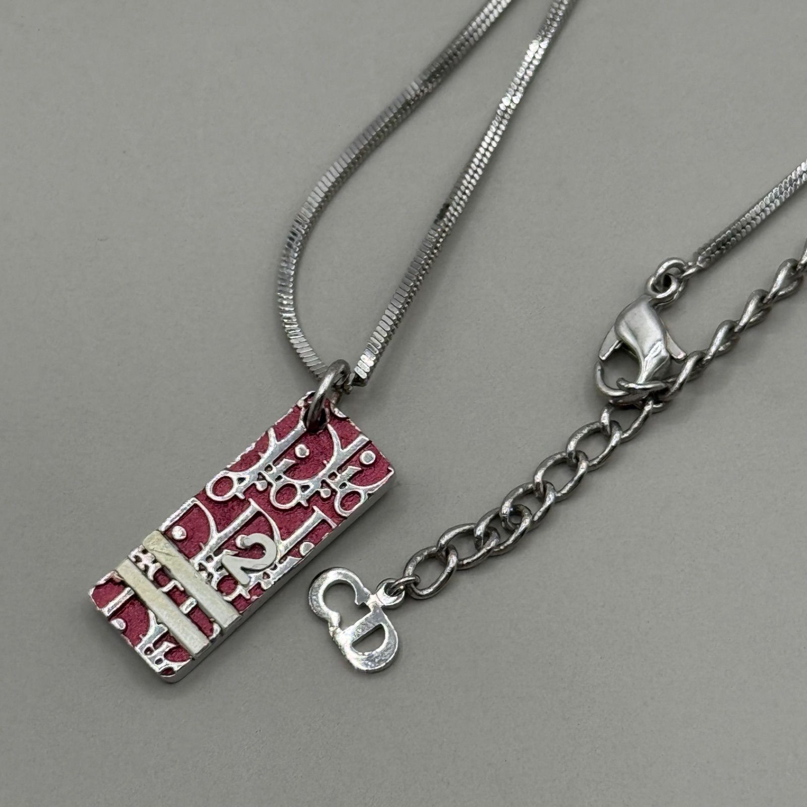 美品 クリスチャンディオール トロッター ネックレス シルバー 銀