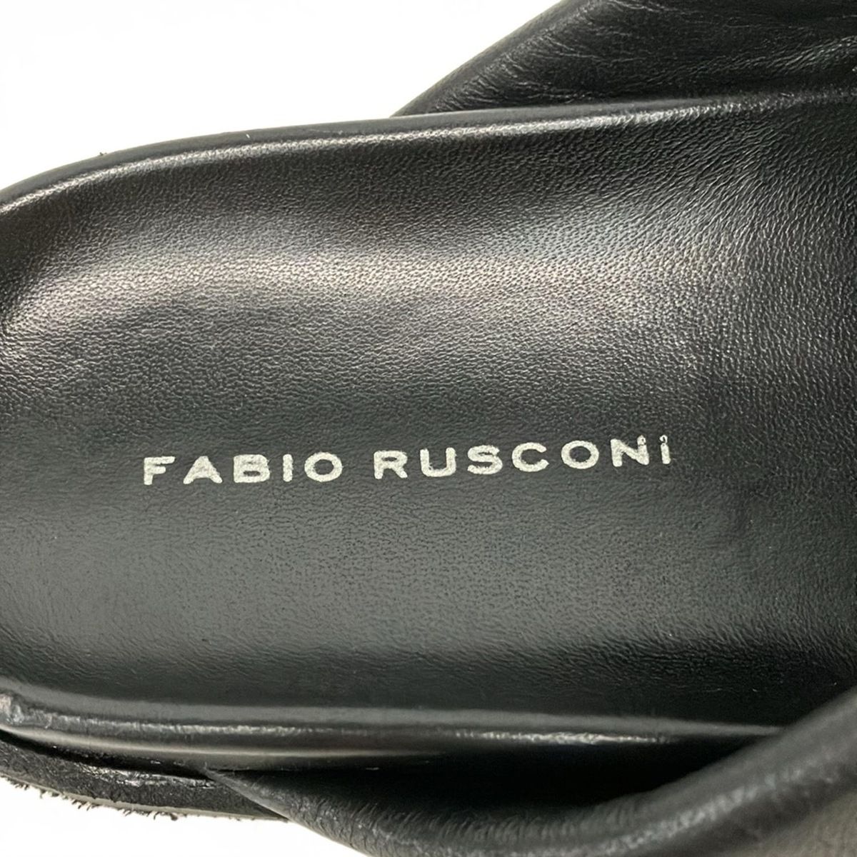 完売品✨FABIO RUSCONI ファビオルスコーニ レザー サンダル 38 FABIO RUSCONI(ファビオルスコーニ) サンダル 38 レディース - 黒