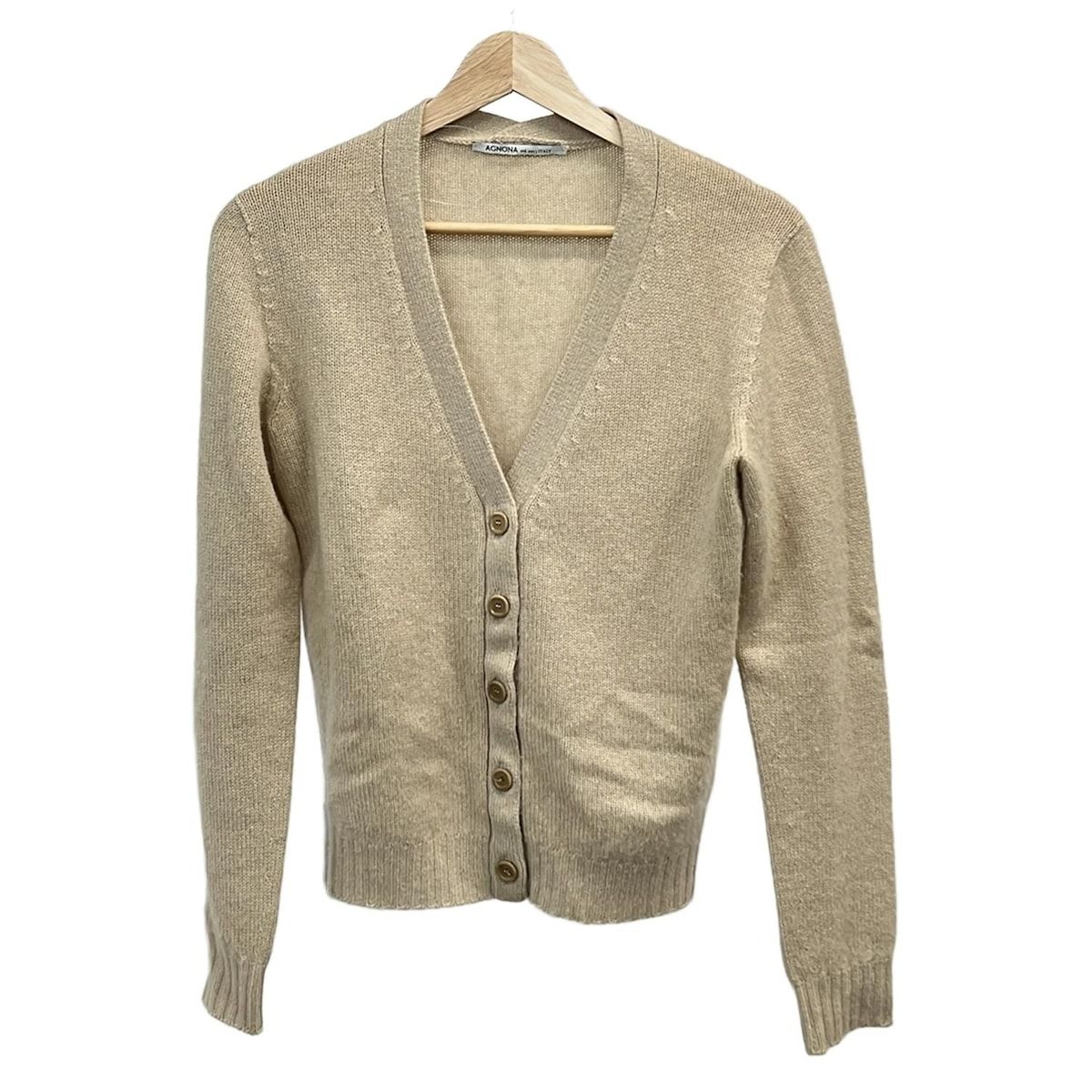 AGNONA(アニオナ) カーディガン サイズ40 M レディース美品 - ベージュ