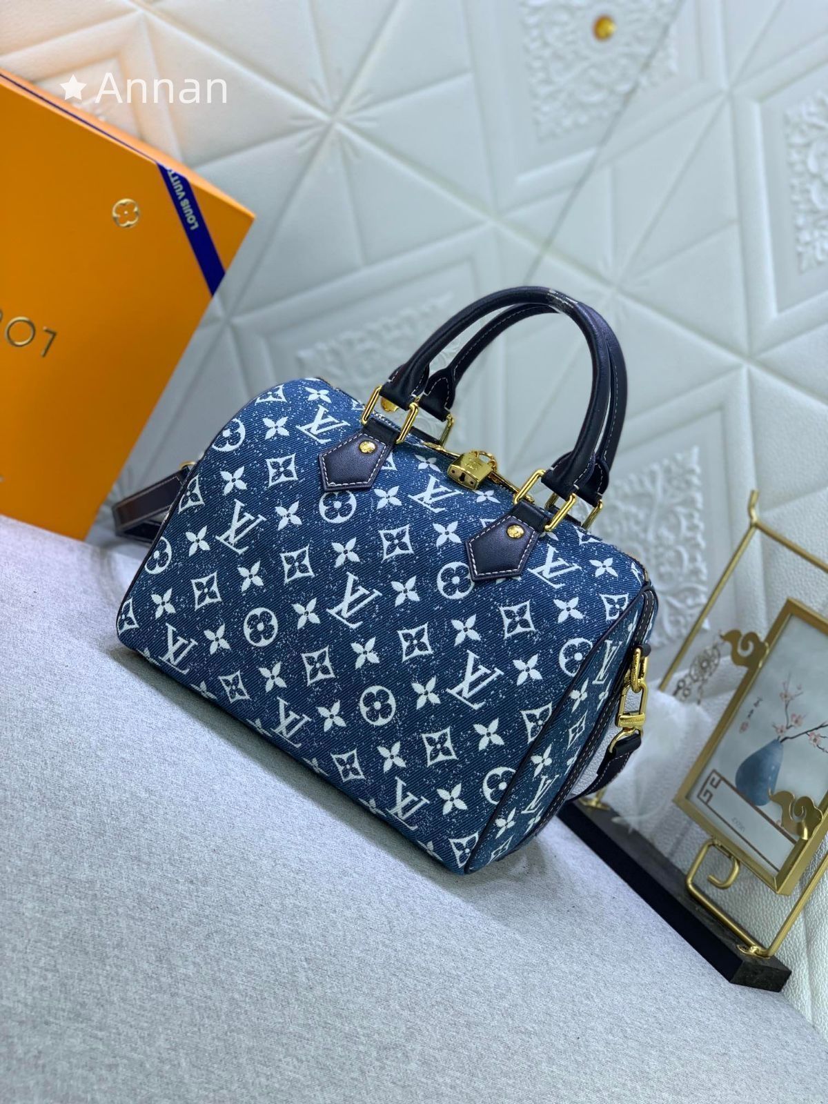LOUIS VUITTON ルイヴィトン デニム ハンドバッグ モノグラム