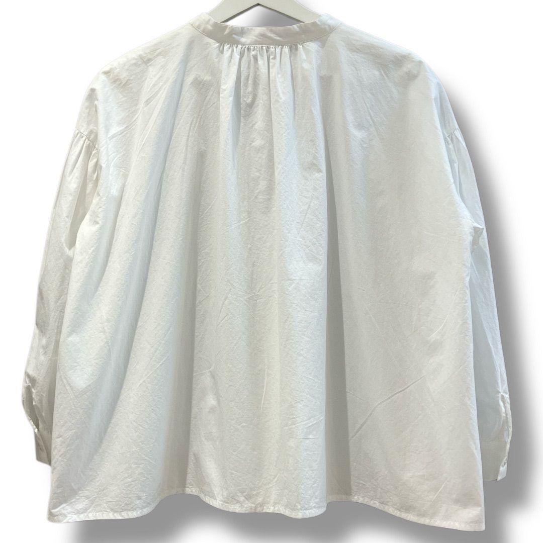 HUIS.ハウス 遠州織物 スタンドカラーブラウス サイズFREE ホワイト 白