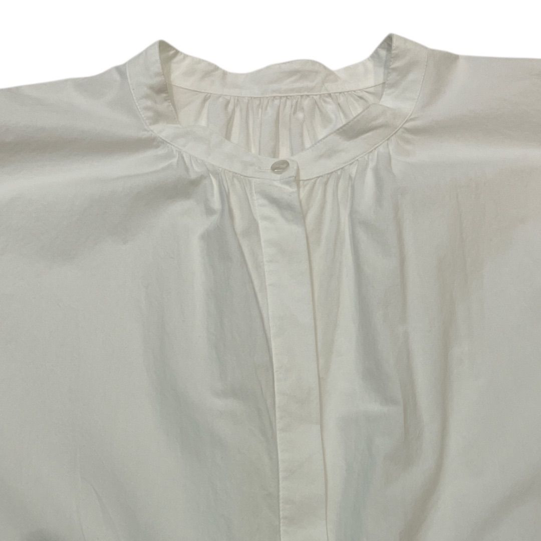 HUIS.ハウス 遠州織物 スタンドカラーブラウス サイズFREE ホワイト 白