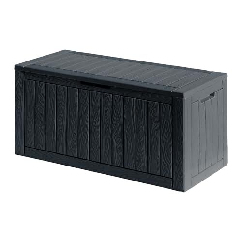 迅速に発送 これ一台に 全部入る 380 L ONE STEP 物置 収納ボックス 大容量 屋外 収納庫 防水 収納 ベンチ コンテナ 宅配ボックス 保管庫 コンテナボックス ストレージボックス ブラック 1 f 89 c 677