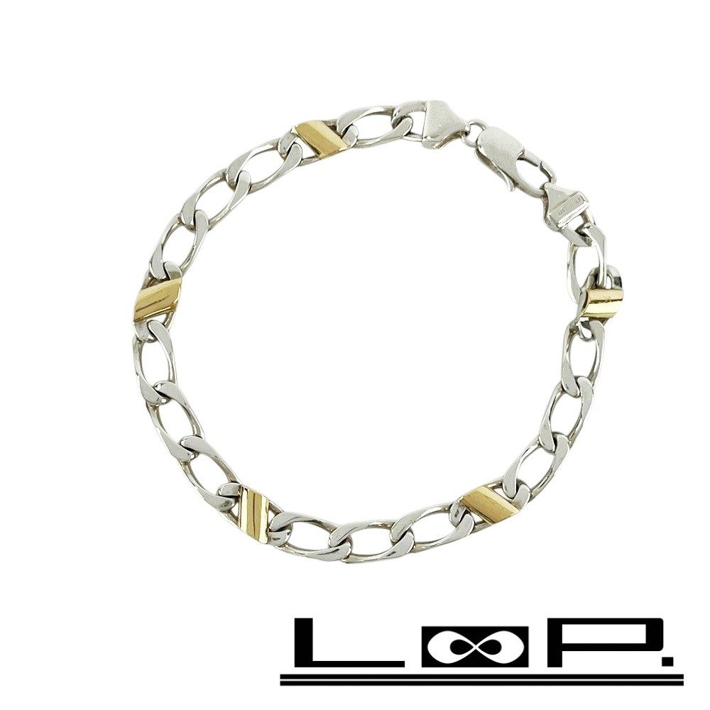 (*)様 ティファニーコンビブレスレット ティファニー □美品□ フィガロ リンク ブレスレット アクセサリー