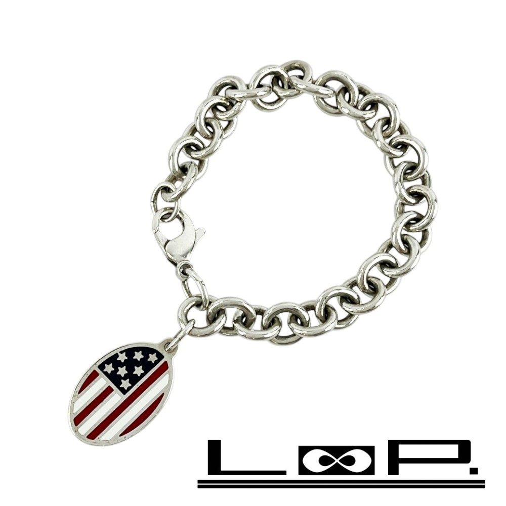 希少品⭐︎ティファニー アメリカ 国旗 星条旗 オーバル タグ ブレスレット 希少品⭐︎ティファニー アメリカ 国旗 星条旗 オーバル タグ