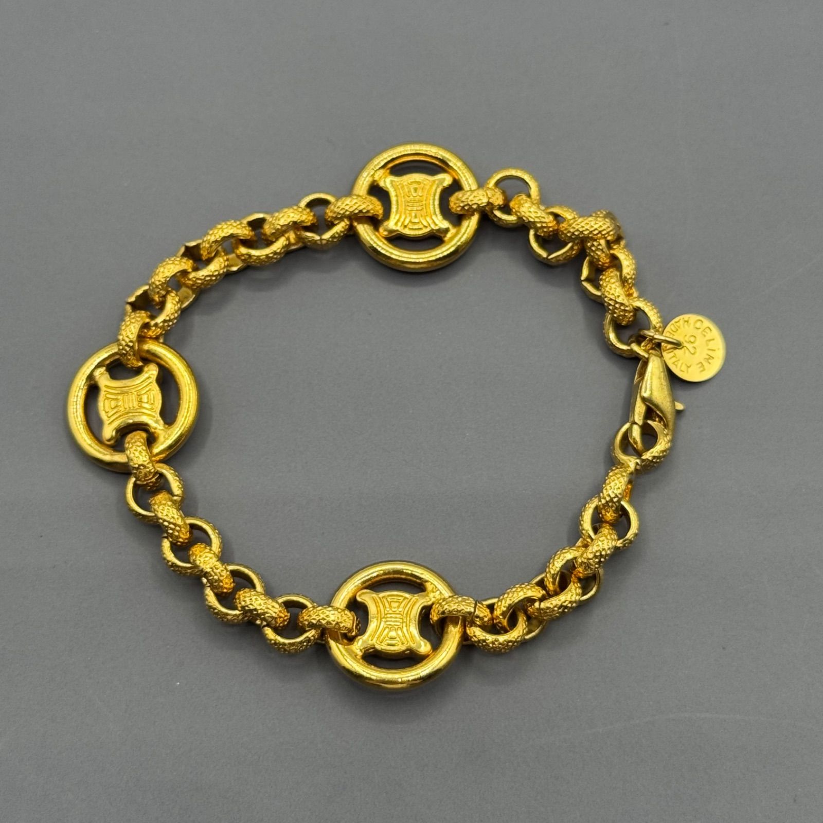 vintage old セリーヌ　トリオンフ　ブレスレット　ゴールド　サークル CELINE セリーヌ トリオンフ サークル ブレスレット ゴールド vintage