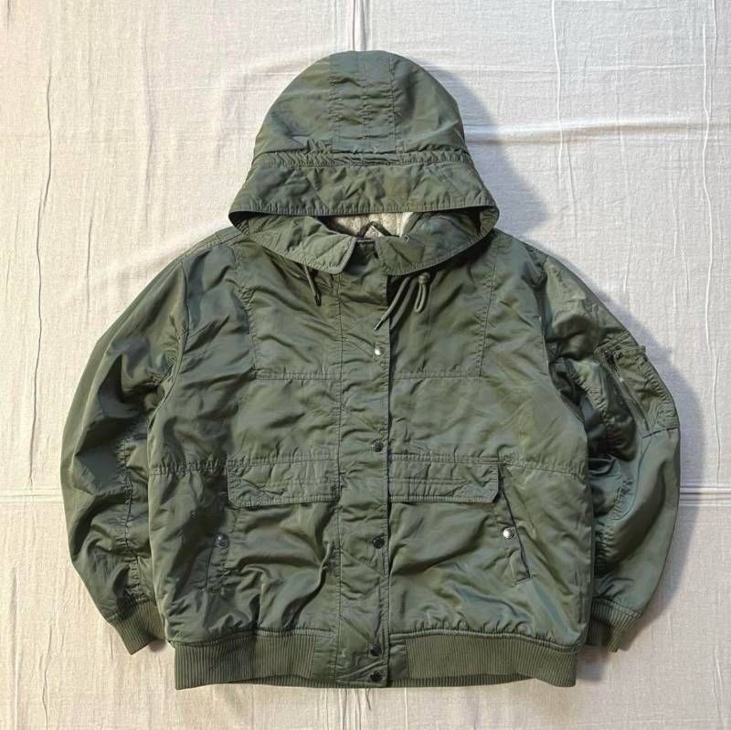 00s archive AMERICAN EAGLE N-2B調 ミリタリー デカフード 裏ボア