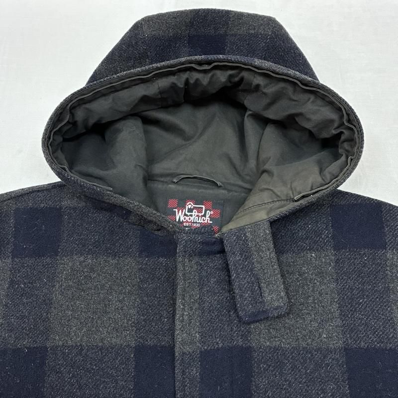 ウールリッチ 80s 90s バッファローチェック フーデッド ウール ハーフ
