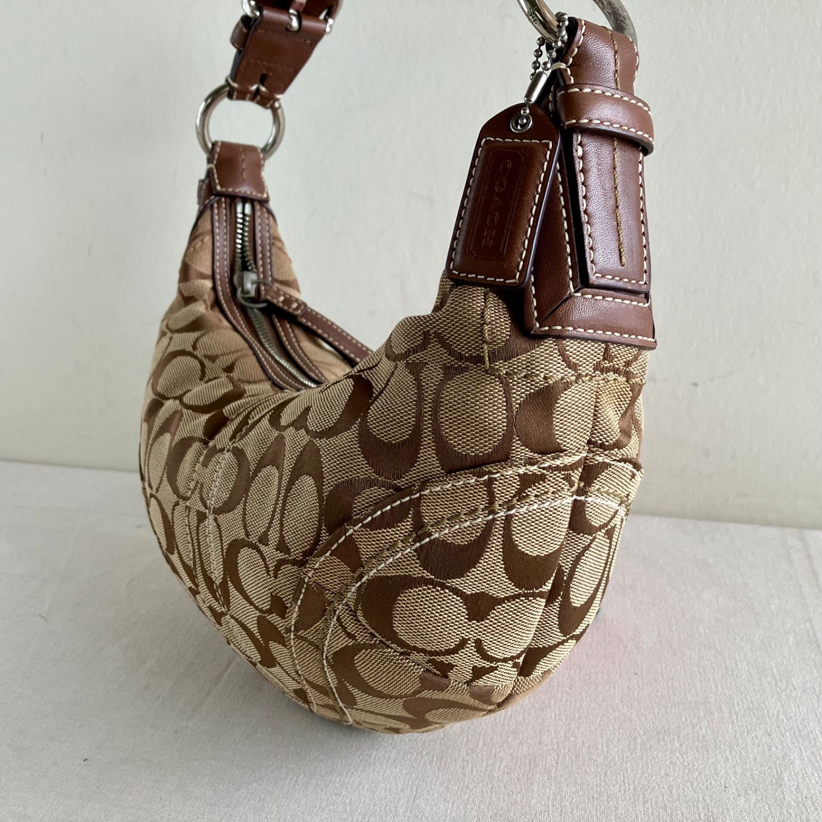Coach Vintage Soho Hobo Bag Signature Jacquard Baguette Demi Purse 