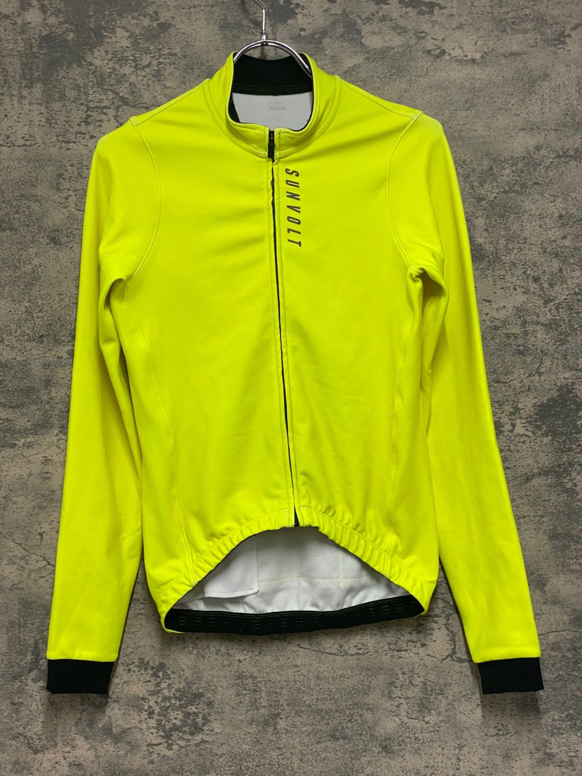 JV075 サンボルト SUNVOLT 長袖 サイクルジャケット 黄色 S 裏起毛 ※毛