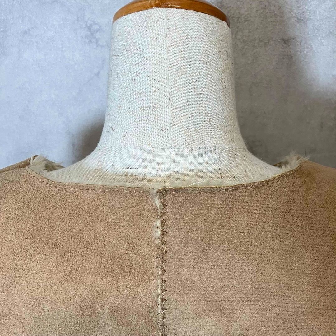 Ray Beams レイビームス ノーカラームートンコート スエード 裏ボア 