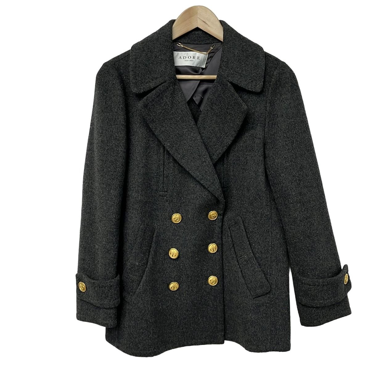 ADORE(アドーア) Pコート サイズ38 M レディース美品 ダークグレー  