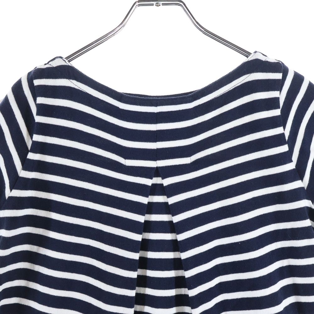 Sacai (サカイ) 17SS ボートネック フレア 膝丈ワンピース ネイビー  