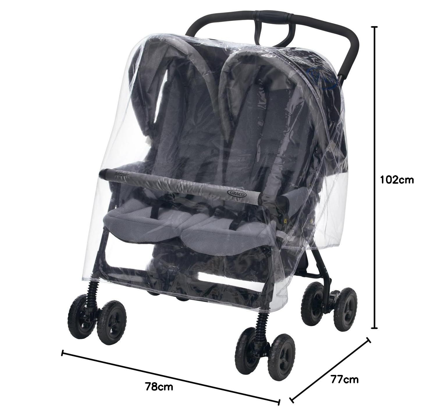 Graco(グレコ) 二人乗りベビーカーデュオスポーツ レインカバー付き 新品 Graco(グレコ) 二人乗りベビーカー デュオスポーツ 1か月~36か月