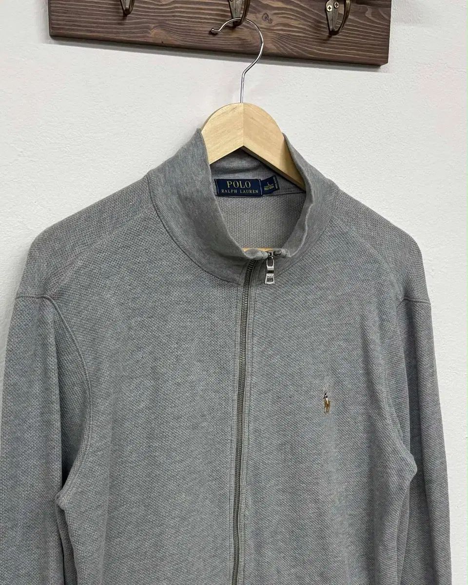 L ポロ ラルフローレン 新モデル グレー ニット ジップアップ - メルカリ