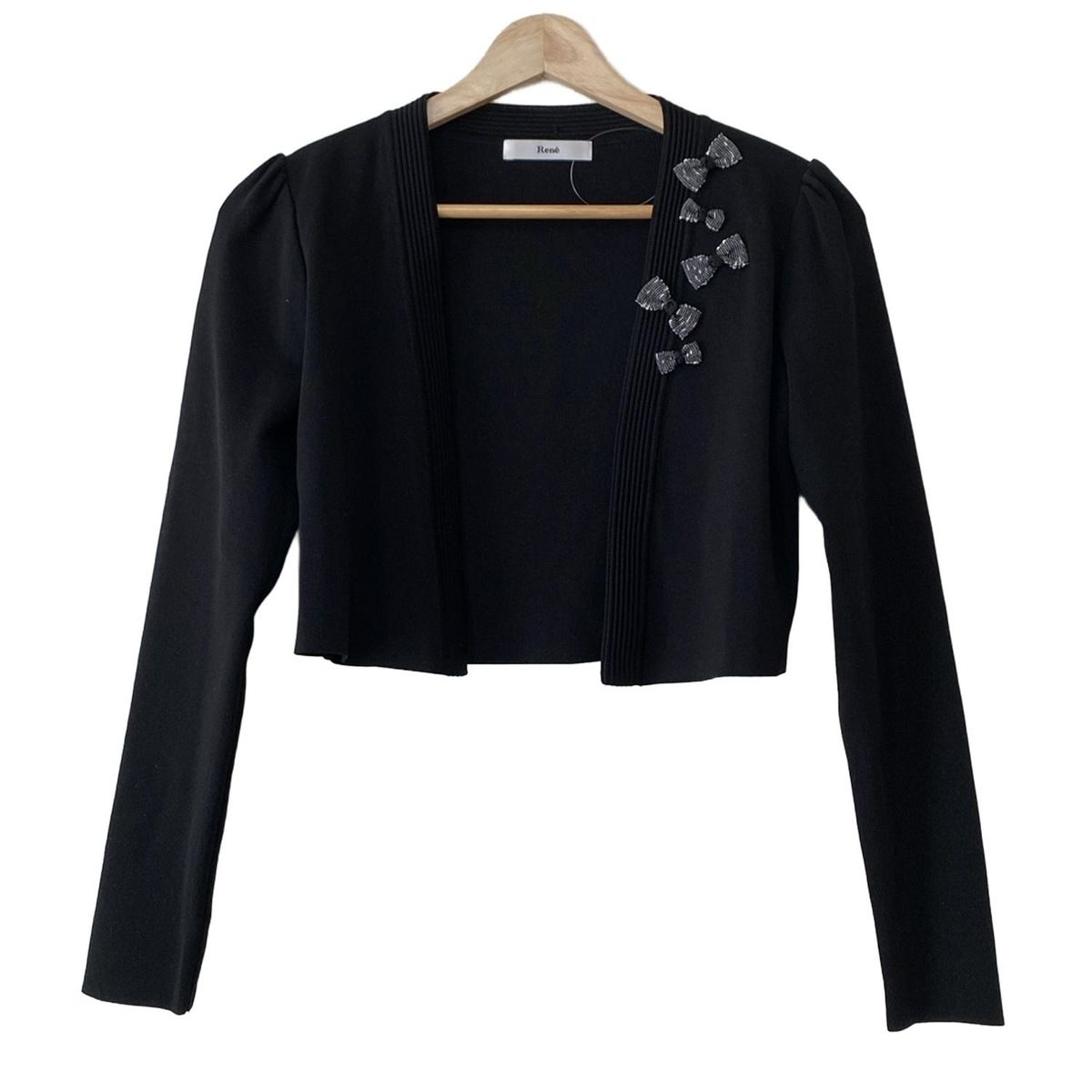 ルネ　カーディガン　ボレロ　34　美品 Rene(ルネ) ボレロ サイズ34 S レディース - ダークネイビー 長袖/ラメ