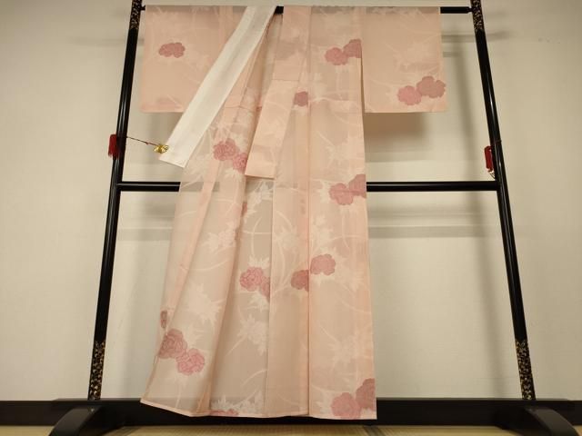 平和屋着物＊夏物 小紋 紗 草花文 正絹 逸品 AABF5094jd 【公式通販】