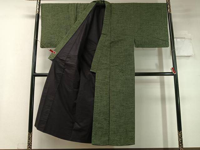平和屋着物○男性 紬 アンサンブル 長襦袢（無双仕立て）セット 120